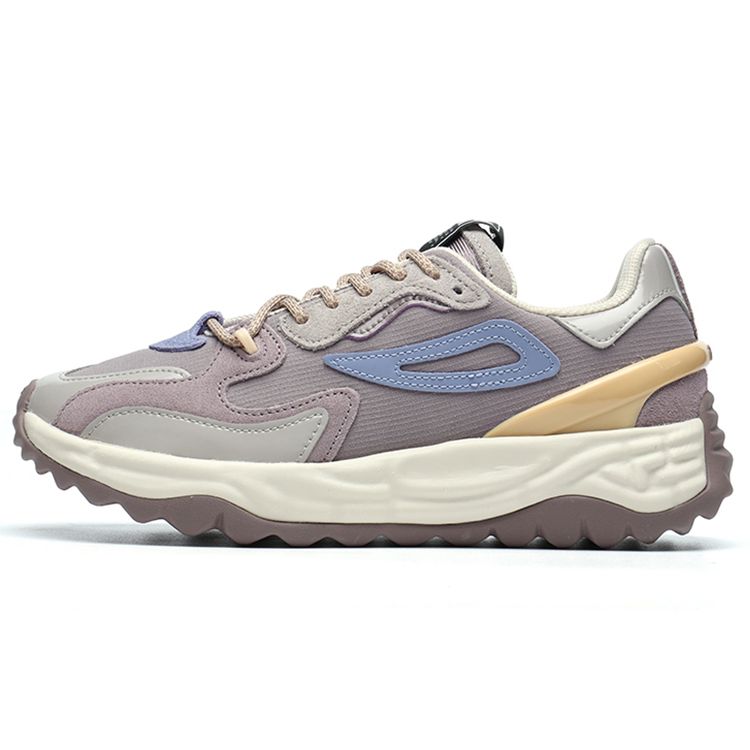Fila Fabric Two-Layer Cowhide Two-Layer Suede Comfortable Versatile Low-Top Dad Shoes Women Sneaker Purple Gray F12W144159FPP