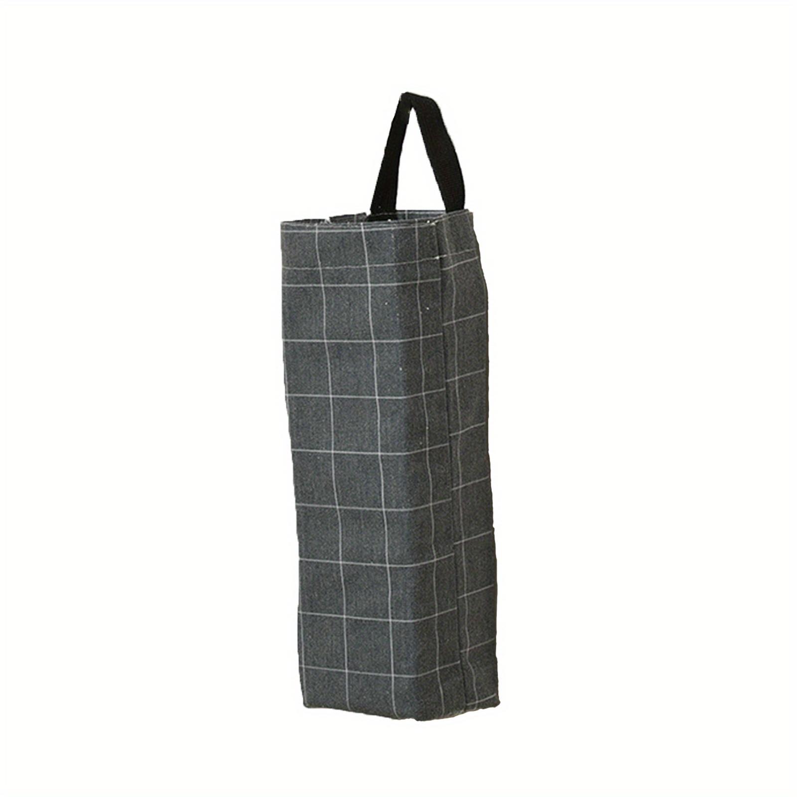 Support de sac en plastique, Support de sac d'épicerie Support de sac poubelle Organisateur Rangement suspendu en tissu Distributeurs Tissu respirant Sac poubelle black