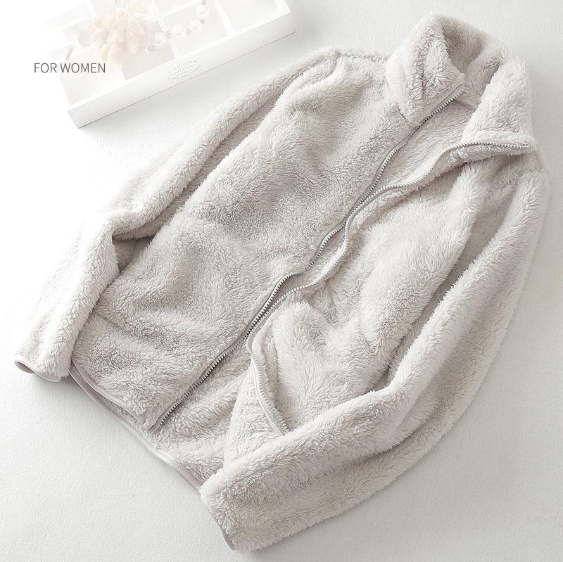 SCIONE коралловая флисовая куртка женская флисовая мужская осенне-зимняя толстая теплая уличная флисовая куртка M белый 2418₽