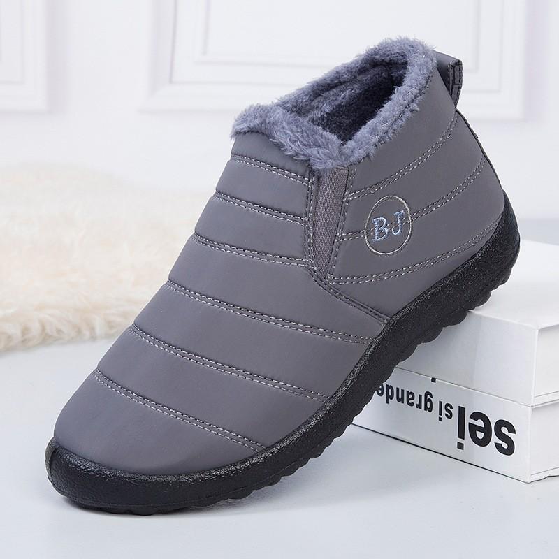 

Plus Size Shoes for Men 39-47 Winter Fashion Men Plush Warm Waterproof Platform Wedges Non-slip Snow Boots Flats Sneakers Women 39 серый