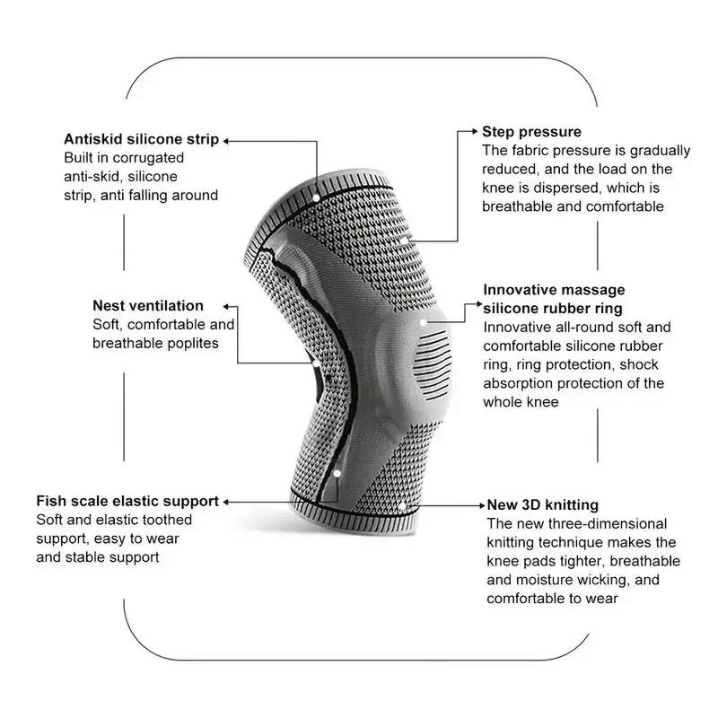 1Pcs Non-Slip Knee Support Brace With Patella Gel Pad Stabilizers For Arthritis Sports Comfort Fit Compression Sleeve