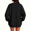 Damen V-Ausschnitt Langarm Pullover Sweatshirt mit Tasche für Herbst und Winter