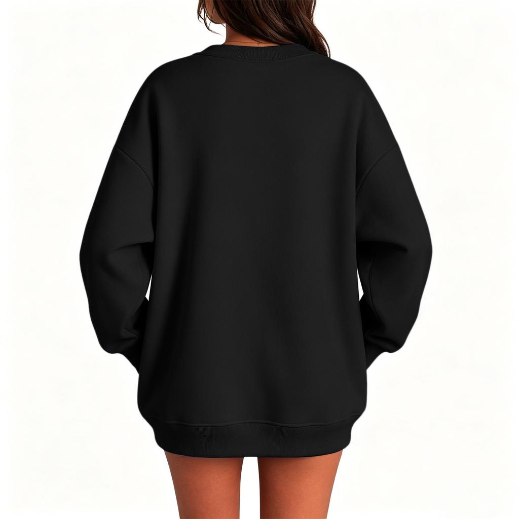 Damen V-Ausschnitt Langarm Pullover Sweatshirt mit Tasche für Herbst und Winter