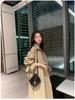 2025 Women's Mid-Length Trench Coat - Petite Fit, Korean & British Style for Autumn/Winter