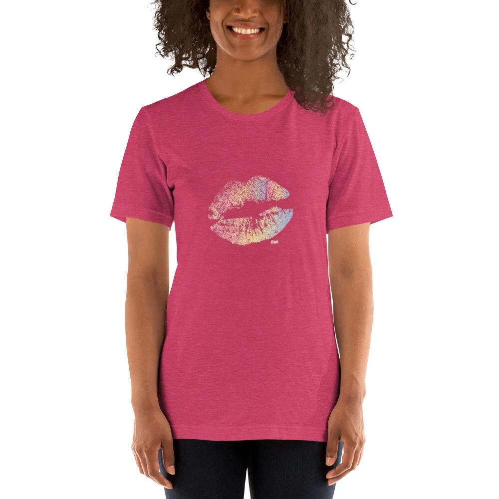 E2K Pastel lips Unisex T-Shirt lip lipstick kiss kissing love sexy ombre love S