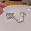 Double Finger Chain Rings For Women Ring Set Tassel Butterfly Zircon Crystal Rings Jewelry Fashion Hiphop Jewelry