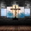 Crucifixion Jesus Christ 5 Piece Five Panel Wall Canvas Print Modern Art Poster Picture Home Decor Gift For Him For Her