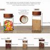 Screw Airtight Seal Glass Storage Jar with Wood Lid Multi-Purpose Tea Coffee Beans Containers Durable Clear Glass