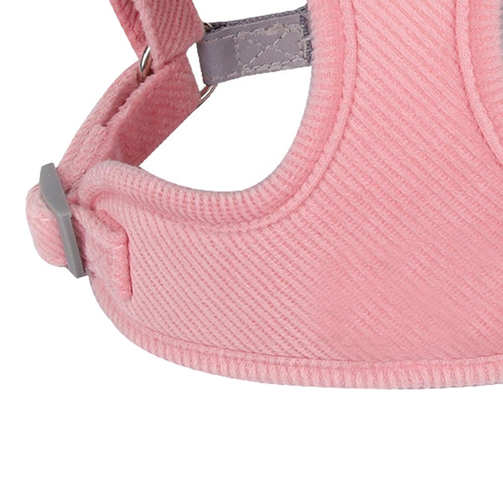Small Dog Harness Reflective Dog Harness Reflective Pet Vest with Traction Rope for Walking Pink M