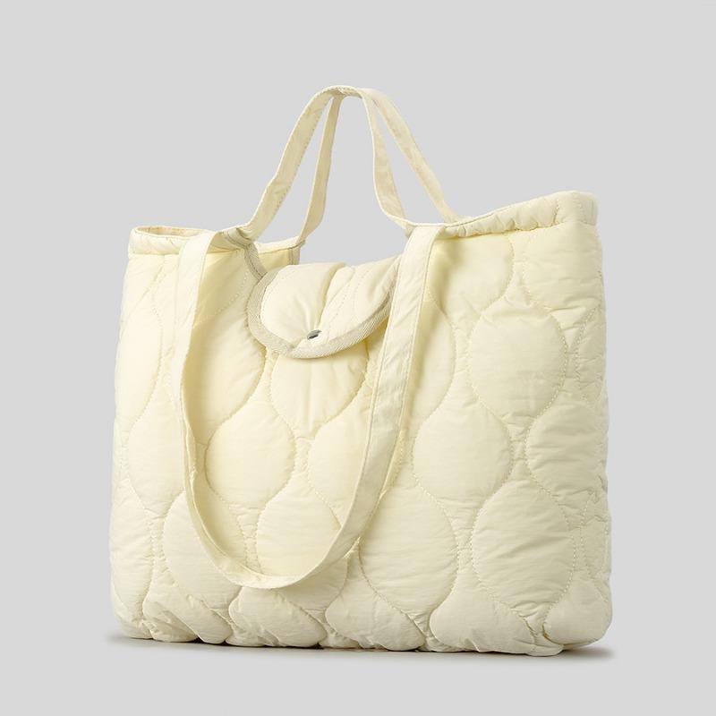 Niche Design Quilted Ringer Dumpling Bag Autumn and Winter Embroidered Line Down Padded Jacket Large Capacity Handbag Women's Shoulder Bag
