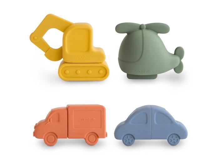 Arborescence Badset - Mushie - Voertuigen - Meerkleurig - 4 Stuks - Plastic Schoon