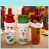 Encantadoras Sacolas de Cobertura para Garrafa de Vinho Tinto com Papai Noel e Boneco de Neve para Alegria Festiva