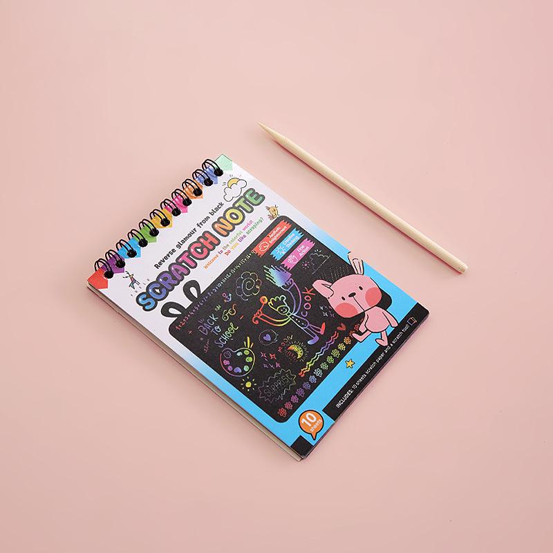 Kids' Colorful DIY Scratch Art Book for Creative Fun