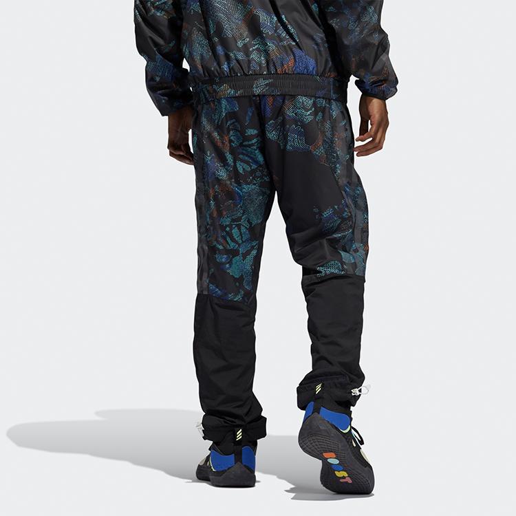 adidas Harden Next Floral Print Basketball Pants Men Bottoms Black GH6694