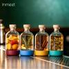 Inmeet Bar Professionelles 2-teiliges Tauchflaschen-Set Mehrzweck-Glasflasche mit Stopfen für Wein Saft Öl Haushaltsgebrauch