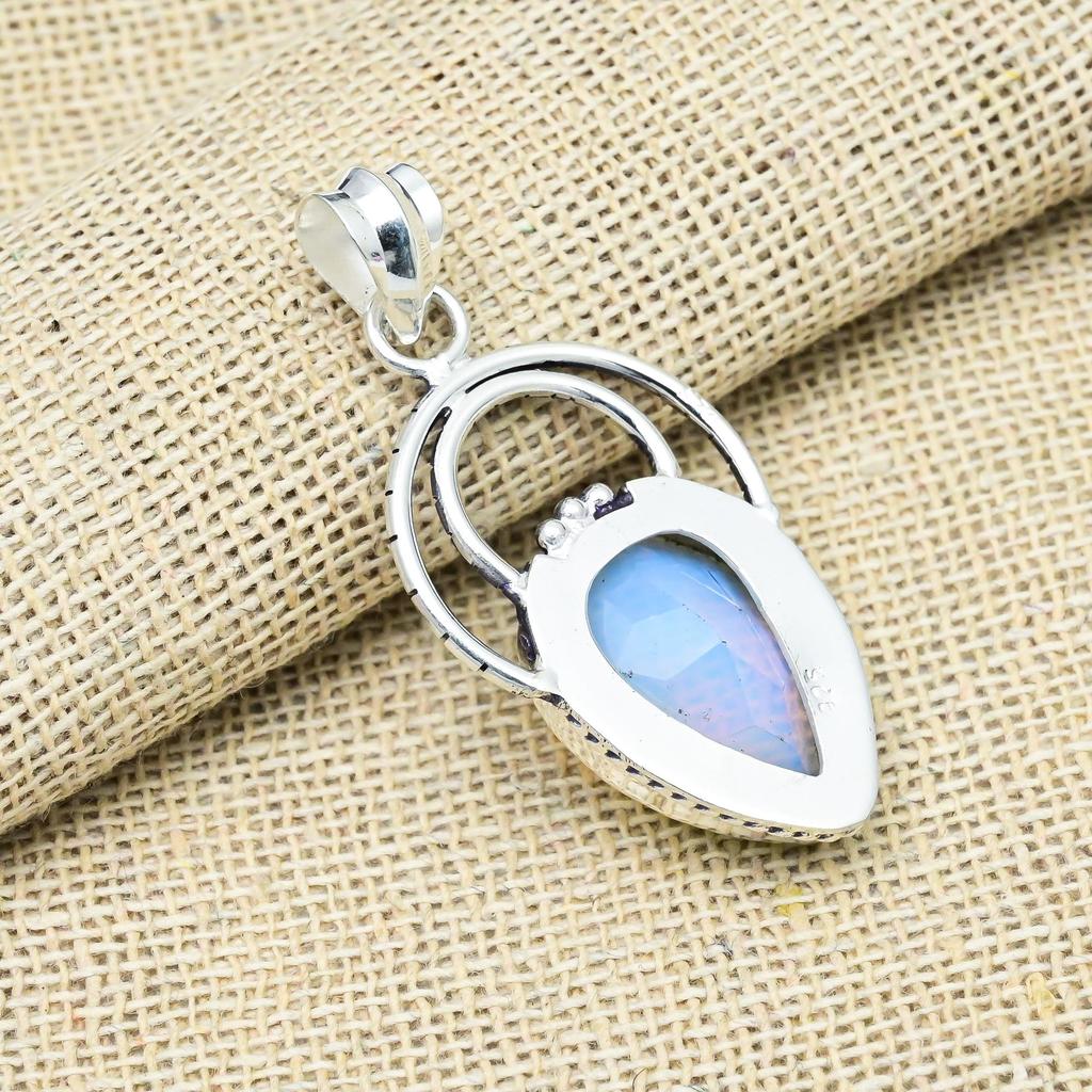 Milky Opal Gemstone Jewelry Handmade 925 Sterling Silver Pedant For Wedding Gift