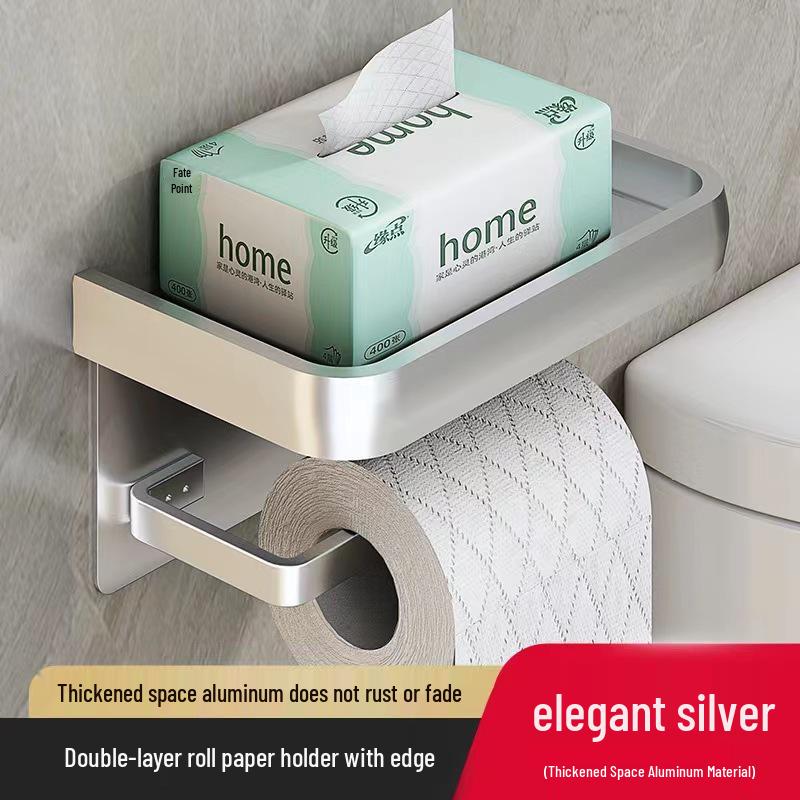 Punch-Free Bathroom Tissue and Phone Holder