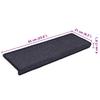 Stair Treads 15 Pcs. 65 X 21 X 4 Cm Dark Gray and Blue Rectangular Edge