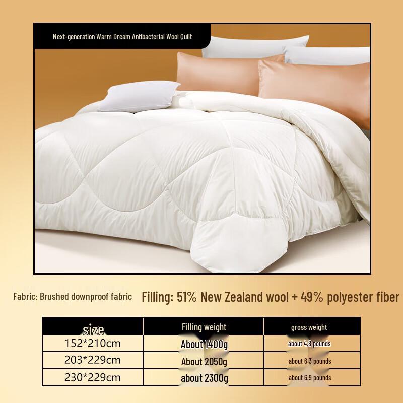 FUANNA Warm Dream New Zealand Wool Antibacterial Winter Quilt