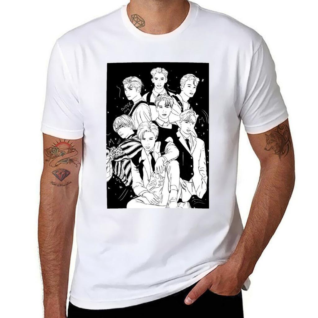Superm Group Sketch Tshirt Sporty Breathable Short Sleeve Tshirt