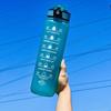 Gradient Large Capacity Sports Water Bottle with Scale, Portable Rope, and Bouncing Straw.
