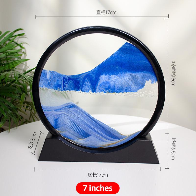 3D Flowing Sand Painting 7-inch Desktop Decoration Home Living Room Decoration Office Ecological Flowing Sand Painting Crafts
