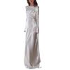 European and American Women's Sexy Dresses, Fitted Dresses, Backless Solid Crew Neck Long Skirts, Mermaid Tail