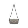 Petite GG Doppel-G-Logo Abnehmbare Kette Druckknopfverschluss Canvas-Tasche Damen Handtaschen Beige Dunkelbraun 760194-92TIG-9770