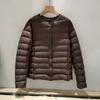 New down jacket women's light and thin short round neck white duck down liner fashionable versatile jacket