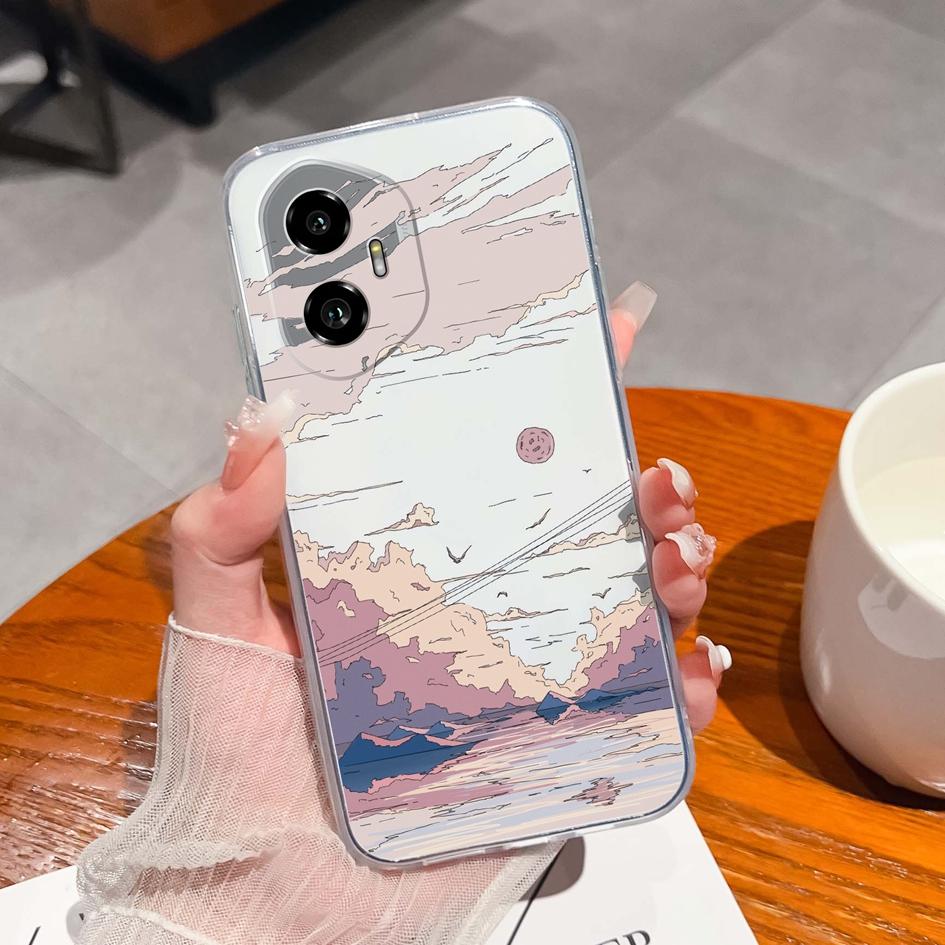 Silicone Soft TPU For Huawei Honor 300 Pro 70 200 Lite X5B Plus X6 X6B X6S X8 Back Cover Fashion Pink Bow Tie Pattern Transparent Anti Slip For Huawei