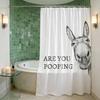 Funny Donkey Shower Curtain Waterproof Bathroom Curtain Are You Pooping Donkey Curtain Shower Drape Liner with Hooks for Farmhouse Dorm Bathtub