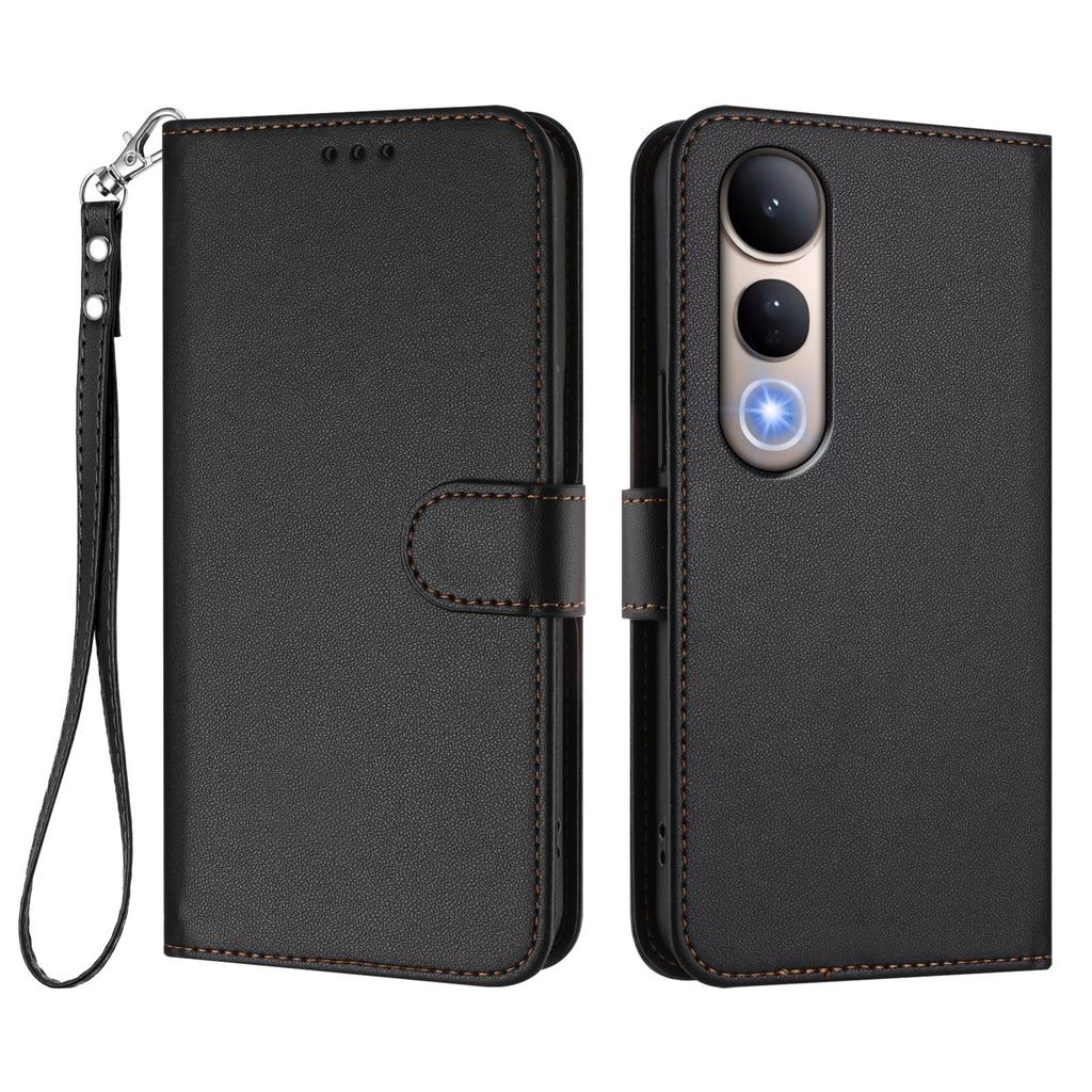 For vivo V50 Lite 4G/vivo V50 Lite 5G Leather Case Wallet Stand Phone Cover with Wrist Strap
