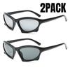 2PCS Sports Sunglasses Women Y2K Trends Punk Sun Glasses Men Retro 2000's Luxury Brand One Piece Special-Shaped