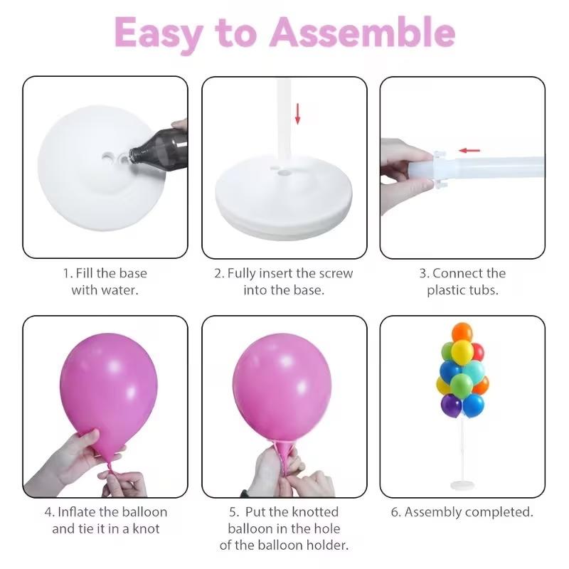 1 Set Geburtstag Ballonständer-Kit, Ballonständer mit Sockel und Stange für Hochzeits-Geburtstagsparty-Dekoration