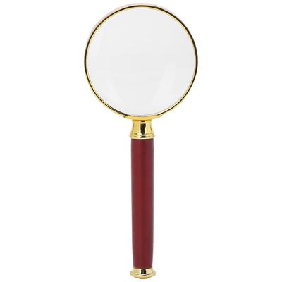 זכוכית מגדלת ידנית 10X לקריאה עם ידית עץ