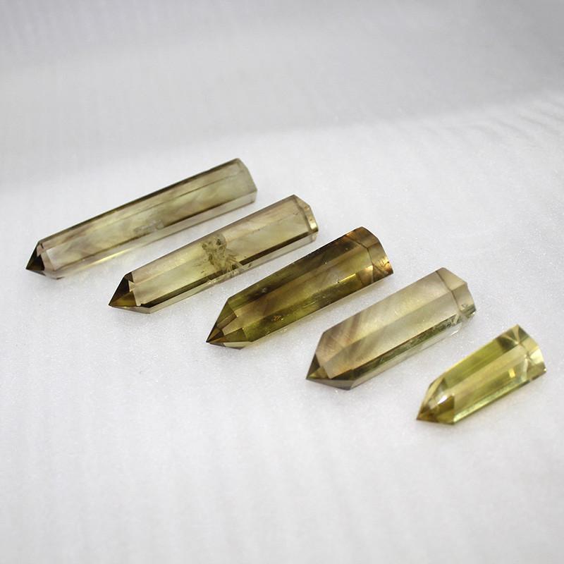 Citrine Natural Smokey Quartz Obelisk Crystal Wand Point Healing Decor Home