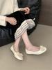 French flat-bottomed shallow mouth ballet small fragrant single shoes women's shoes 2025 summer new bow boat shoes