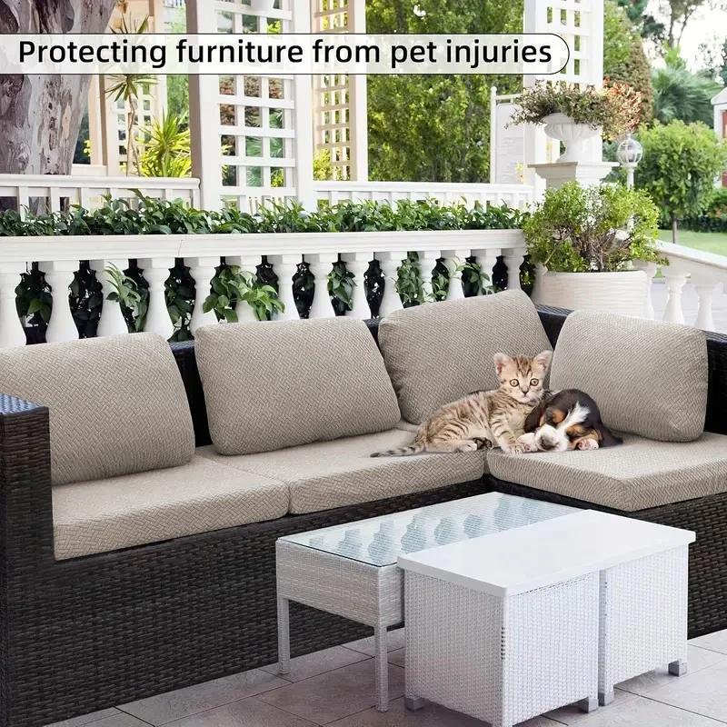 Outdoor Stretch Patio Sofa Cushion Covers Protector Stretch Removable Sofa Slipcover for Bedroom Office Living Room Home