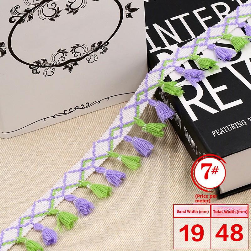 5 Meter Colorful Ethnic Style Curtain Decorative Tassel Lace Trim Upholstery Costume Fringe Trim Sewing DIY Accessories