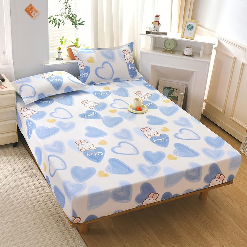 New Pure Cotton Single Bed Sheet Cartoon Small Fresh All Cotton Bed Sheet Single Double Mattress Protective Cover