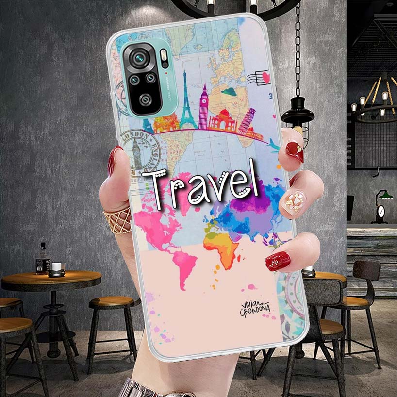 World Map Travel Plans Soft Phone Case For Xiaomi Redmi Note 15 14 14S 13 12 Pro Plus 12S 11 11S 11E 10 10S 11T 5G Fundas Coque
