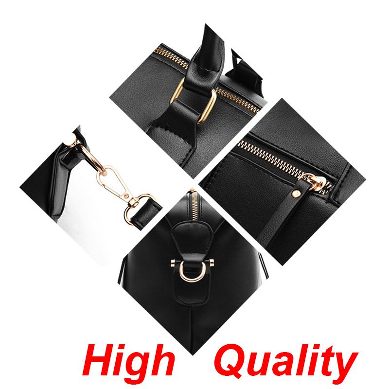 Messenger Bags for Women PU Leather Top-handle Handbag Large Capacity Shoulder Bag Solid Color Classic Crossbody Bag Shopping