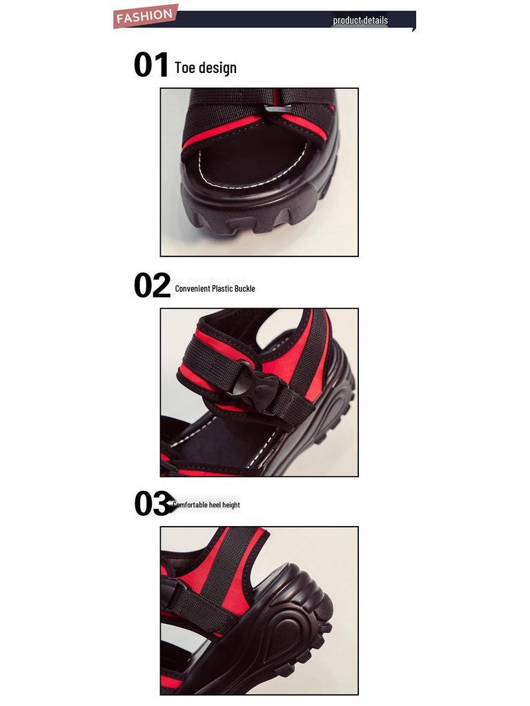 2020 Summer Women's Velcro Platform Wedge Sandals with Thick Soles