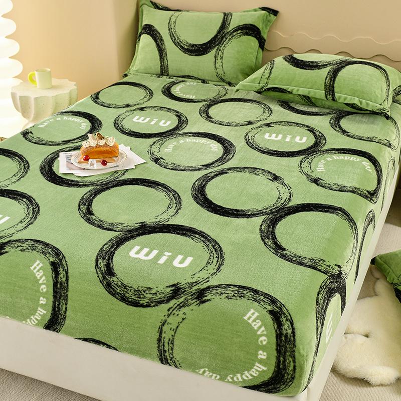 Velvet Fitted Sheet Warm Mattress Cover Simple Style Bed Covers Sabanas Para Cama Home Elastic Bedsheets(No Pillowcase)
