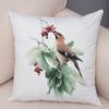 Super Soft Soft Plush Watercolor Lovely Birds Flower Robin Tit Finch Goldfinch Sparrow Berries Tufted Cushion Cover Pillow Case