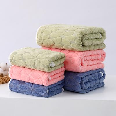 Coral Fleece Jacquard Cloud Grid Towel Bath Towel Set Adult Household Face Towel Thickened Water Absorption