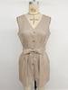 2026 Spring/Summer Women's V-Neck Solid Sleeveless Jumpsuit for Daily Commute