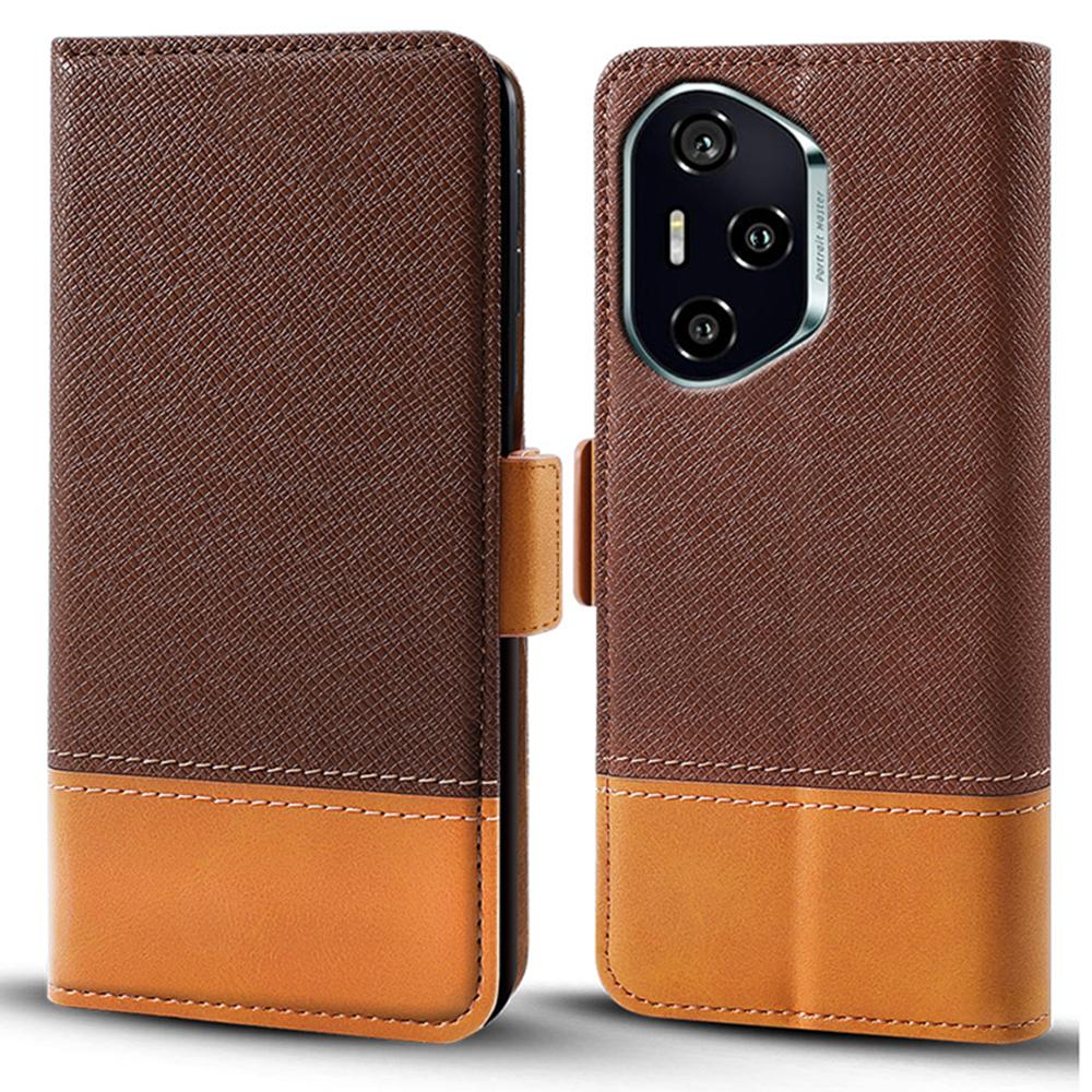 

Чехол для Honor 300 Pro/300 Ultra, двухцветный, из ПУ кожи, кошелек, чехол для телефона Brown