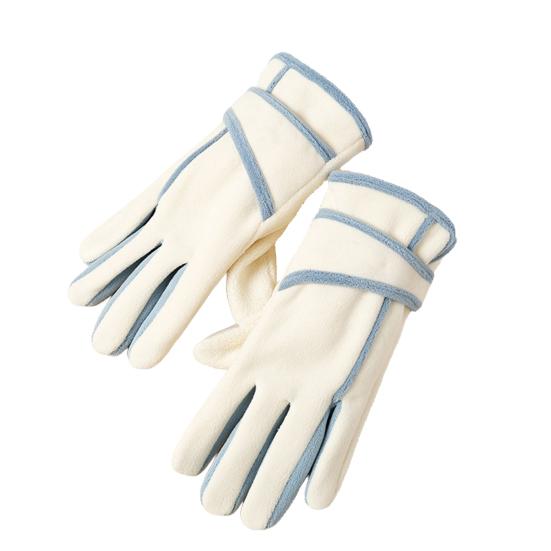 Fleece-Lined Riding Gloves Women Windproof Touch Screen Gloves Warm Autumn Winter Gloves with Adjustable Strap for Outdoor Hiking Daily Outings