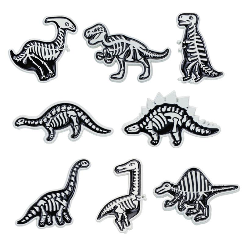 Anime Dinosaur Lapel Pin: Japanese & Korean Style Enamel Brooch for Men's Fashion